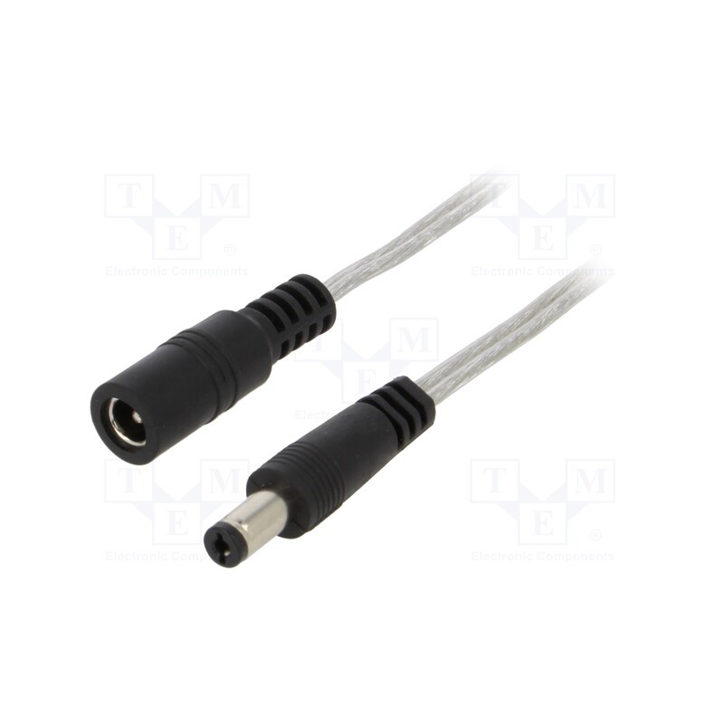 1 pcs x BQ CABLE - DC.EXT.8200.0100 - Cable, 2x0.5mm2, DC 5,5/2,1 plug,DC 5,5/2,1 socket, straight