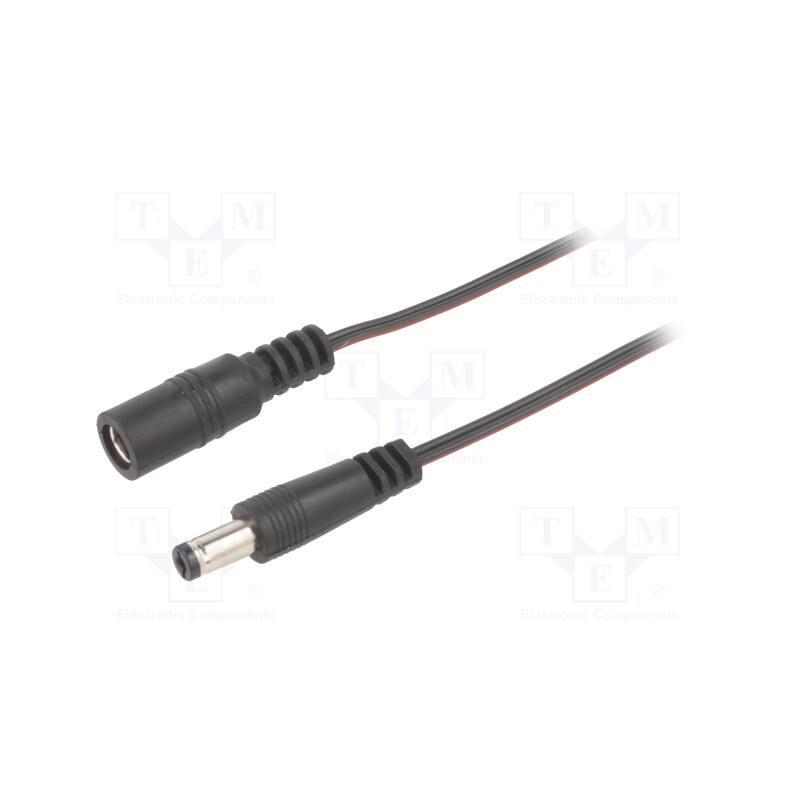 1 pcs x BQ CABLE - DC.EXT.6200.0300 - Cable, 2x0.35mm2, DC 5,5/2,1 plug,DC 5,5/2,1 socket, straight