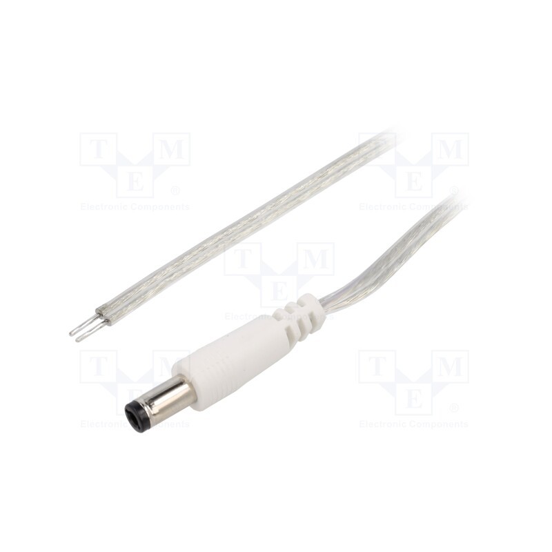 1 pcs x BQ CABLE - DC.CAB.8610.0300 - Cable, 2x0.5mm2, wires,DC 5,5/2,5 plug, straight, transparent, 3m
