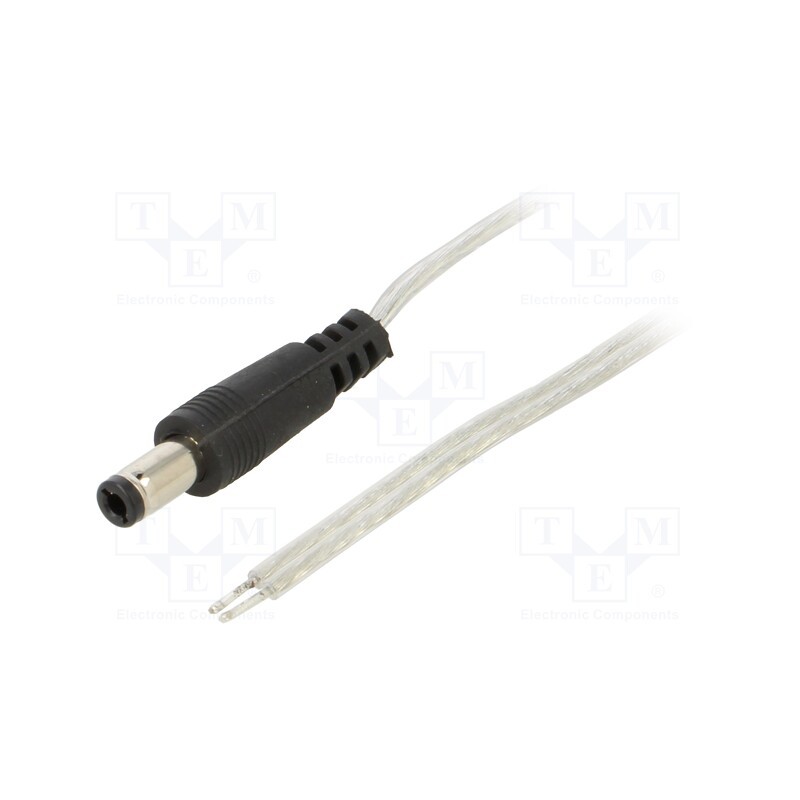 1 pcs x BQ CABLE - DC.CAB.8600.0300 - Cable, 2x0.5mm2, wires,DC 5,5/2,5 plug, straight, transparent, 3m