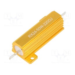 1 pcs x SR PASSIVES - AHP50W-220RJ - Resistor: wire-wound, with heatsink, 220Ω, 50W, ±5%, 50ppm/°C