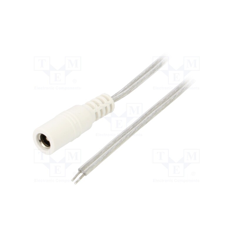 1 pcs x BQ CABLE - DC.CAB.8410.0500 - Cable, 2x0.5mm2, wires,DC 5,5/2,5 socket, straight, transparent