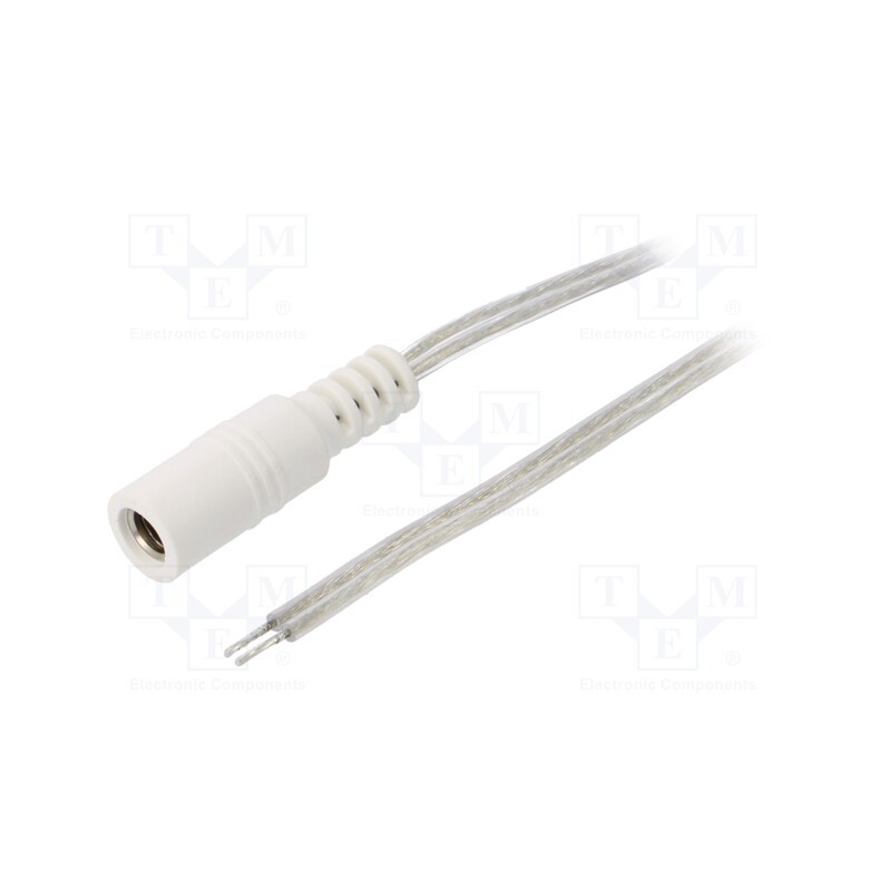 1 pcs x BQ CABLE - DC.CAB.8410.0300 - Cable, 2x0.5mm2, wires,DC 5,5/2,5 socket, straight, transparent