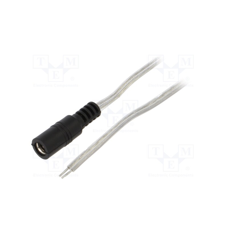 1 pcs x BQ CABLE - DC.CAB.8400.0200 - Cable, 2x0.5mm2, wires,DC 5,5/2,5 socket, straight, transparent