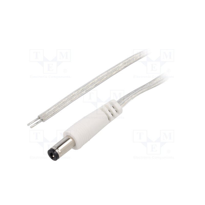 1 pcs x BQ CABLE - DC.CAB.8210.0300 - Cable, 2x0.5mm2, wires,DC 5,5/2,1 plug, straight, transparent, 3m