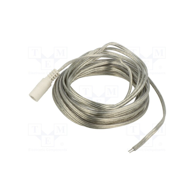 1 pcs x BQ CABLE - DC.CAB.8010.0500 - Cable, 2x0.5mm2, wires,DC 5,5/2,1 socket, straight, transparent