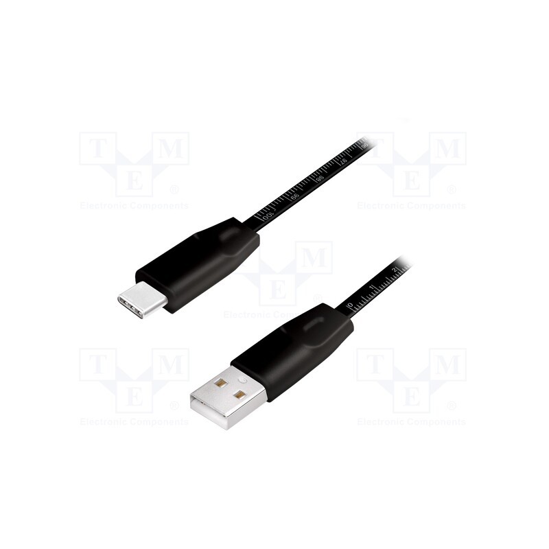 1 pcs x LOGILINK - CU0157 - Cable, USB 2.0, USB A plug,USB C plug, 1m, black
