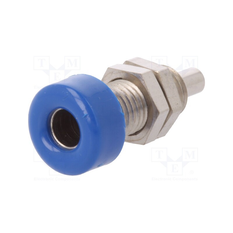1 pcs x SCHu00dcTZINGER - BU 403 NI / BL - Socket, 4mm banana, 32A, 33VAC, 70VDC, blue, nickel plated, 10mΩ