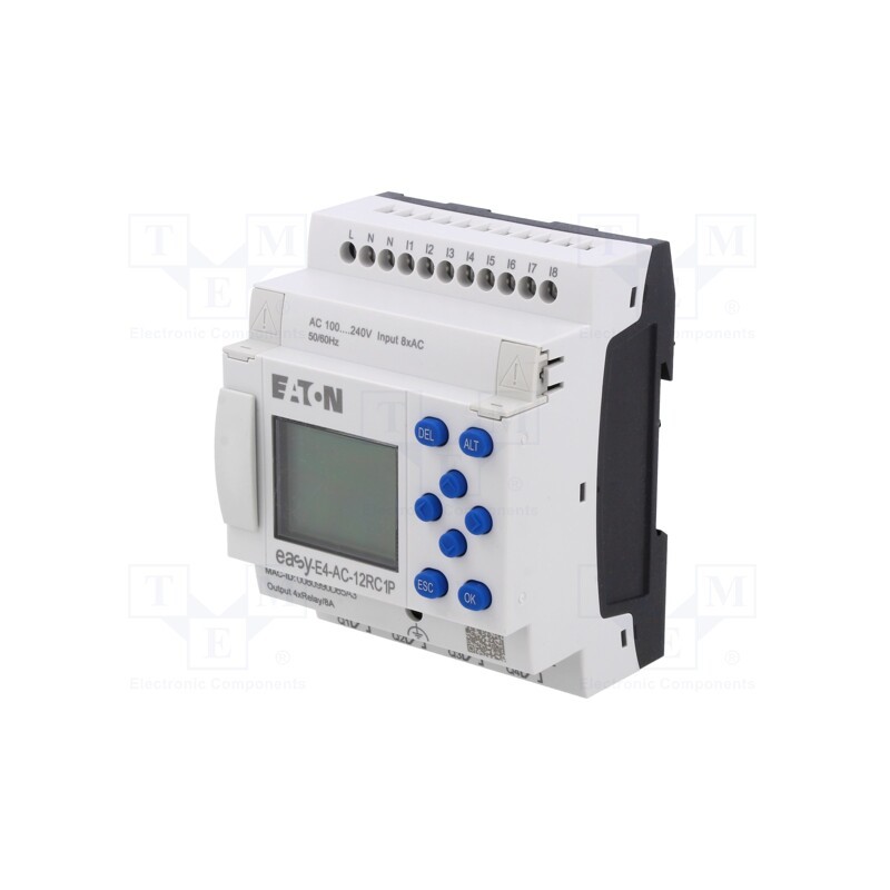 1 pcs x EATON ELECTRIC - EASY-E4-AC-12RC1P - Programmable relay, 8A, IN: 8, Analog in: 0, Analog.out: 0, OUT: 4