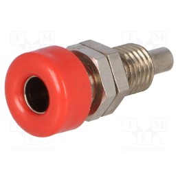 1 pcs x SCHu00dcTZINGER - BU 403 NI / RT - Socket, 4mm banana, 32A, 33VAC, 70VDC, red, nickel plated, -25÷90°C