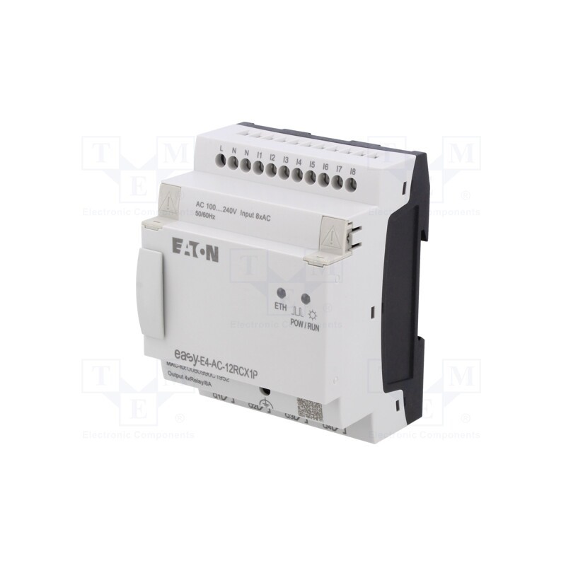 1 pcs x EATON ELECTRIC - EASY-E4-AC-12RCX1P - Programmable relay, 8A, IN: 8, Analog in: 0, Analog.out: 0, OUT: 4