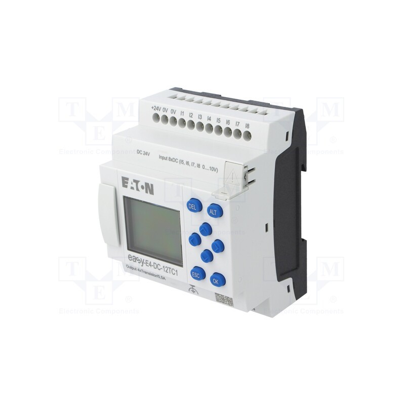 1 pcs x EATON ELECTRIC - EASY-E4-DC-12TC1 - Programmable relay, IN: 8, Analog in: 4, Analog.out: 0, OUT: 4, 24VDC