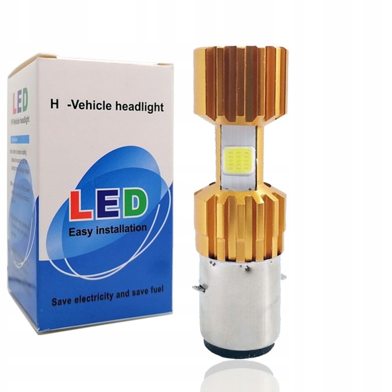 LED bulb motorcycle motor ba20d h6 s2 3400lm gold