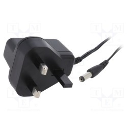 1 pcs x XP POWER - VEL05US090-UK-JA - Power supply: switched-mode, plug, 9VDC, 0.55A, 5W, Out: 5,5/2,1