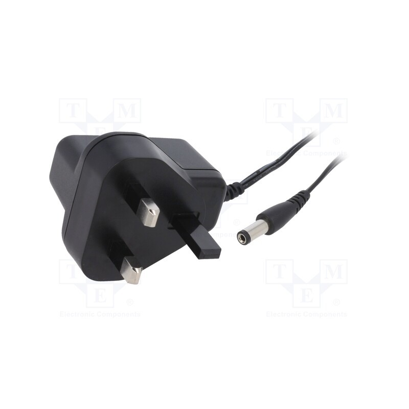 1 pcs x XP POWER - VEL05US090-UK-JA - Power supply: switched-mode, plug, 9VDC, 0.55A, 5W, Out: 5,5/2,1