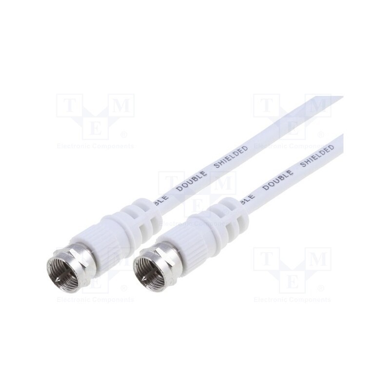 1 pcs x Goobay - 11866 - Cable, 15m, F plug,both sides, shielded, twofold, white