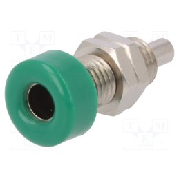 1 pcs x SCHu00dcTZINGER - BU 403 NI / GN - Socket, 4mm banana, 32A, 33VAC, 70VDC, green, nickel plated, 10mΩ