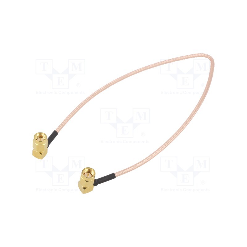 1 pcs x MUELLER ELECTRIC - BU-4150032024 - Cable, 50Ω, 0.61m, SMA plug,both sides, shielded, angled, 24'