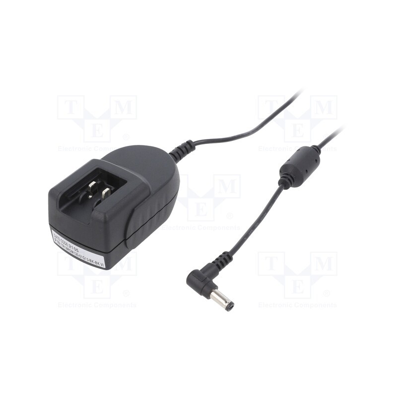 1 pcs x CINCON - TR18RDM120-01G13-BK-BK VI - Power supply: switched-mode, plug, 12VDC, 1.5A, 18W, Out: 5,5/2,1