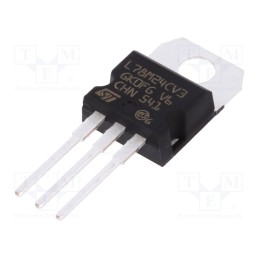 2 pcs x STMicroelectronics - L78M24CV - IC: voltage regulator, linear,fixed, 24V, 0.5A, TO220AB, THT,