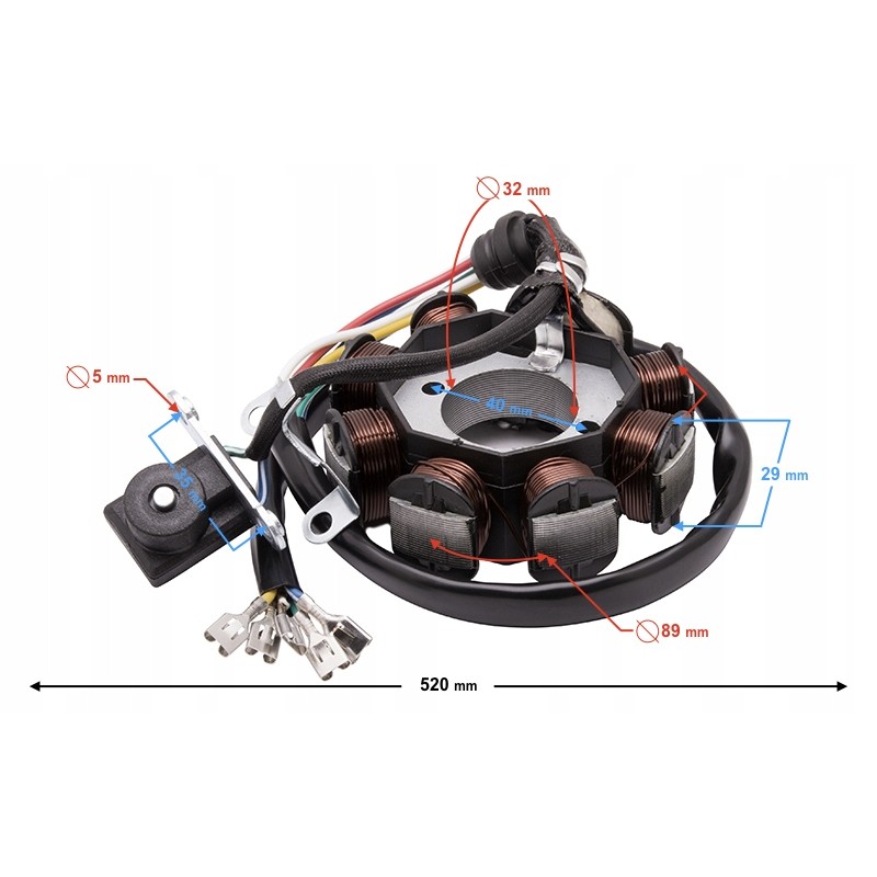 Universal magneto for a 50cc 4t moped