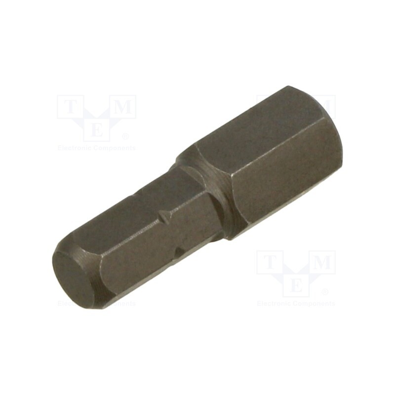 1 pcs x KING TONY - 102508H - Screwdriver bit, hex key, HEX 8mm, Overall len: 25mm