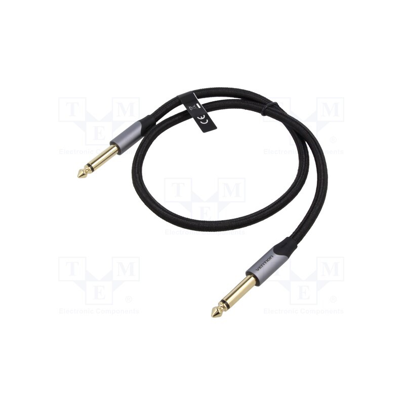 1 pcs x VENTION - BASHI - Cable, Jack 6,3mm plug,both sides, 3m, Plating: gold-plated, PVC