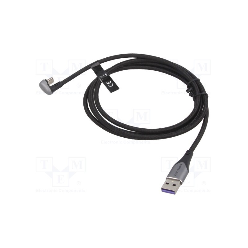 1 pcs x VENTION - BARHF - Cable, Jack 3,5mm 4pin plug,Jack 6,3mm plug x2, 1m, black, PVC