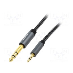 1 pcs x VENTION - BAIHL - Cable, Jack 3.5mm 3pin plug,Jack 6,3mm plug, 10m, black, PVC