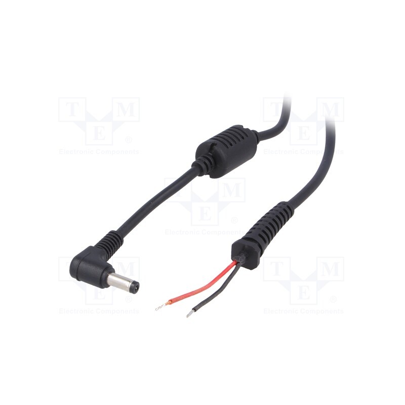 1 pcs x AKYGA - AK-SC-04 - Cable, 2x0.5mm2, wires,DC 4,8/1,7 plug, straight, black, 1.2m