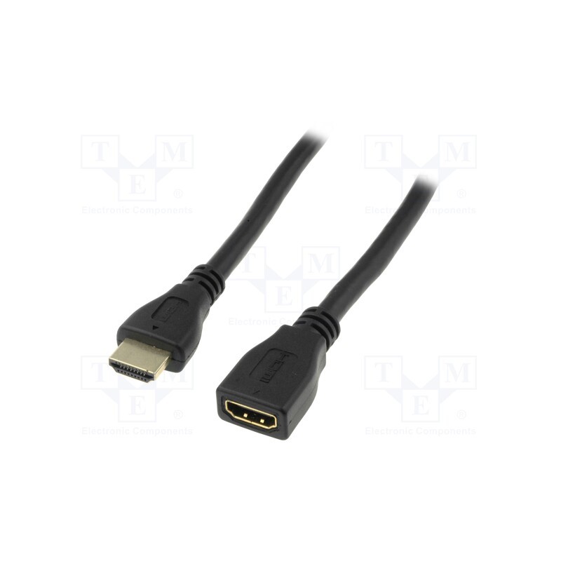 1 pcs x DIGITUS - AK-330201-020-S - Cable, HDMI 1.4, HDMI socket,HDMI plug, 2m, black