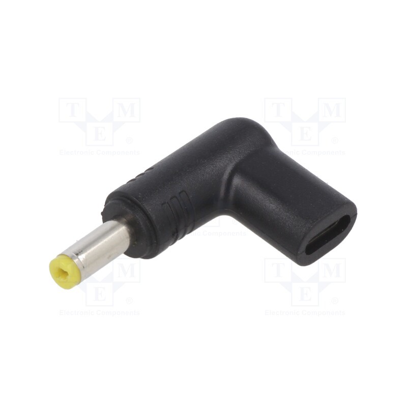 1 pcs x AKYGA - AK-ND-C03 - Adapter, USB C socket,DC 4,8/1,7 plug, black, 100W, 5A