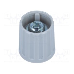 1 pcs x RITEL - 2015601 - Knob, polyamide, Øshaft: 6mm, Ø15x16.3mm, grey, Shaft: smooth