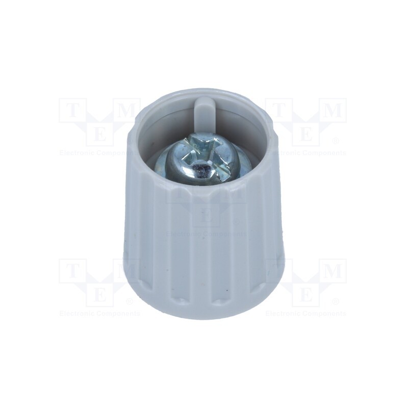 1 pcs x RITEL - 2015601 - Knob, polyamide, Øshaft: 6mm, Ø15x16.3mm, grey, Shaft: smooth