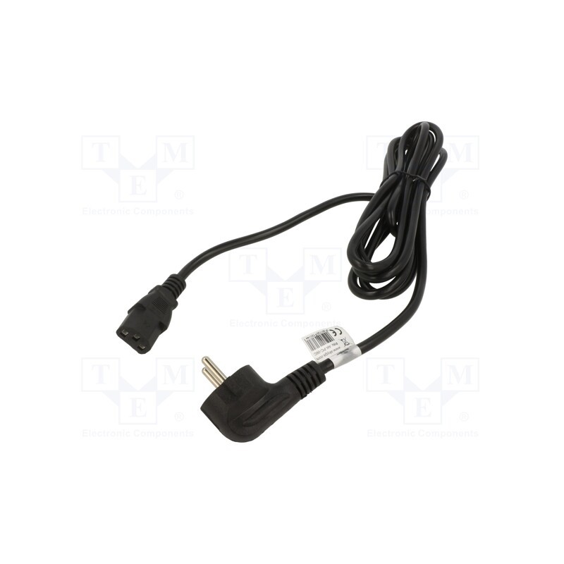 1 pcs x AKYGA - AK-PC-06C - Cable, 3G1mm2, CEE 7/7 (E/F) plug angled,IEC C13 female, PVC, 3m