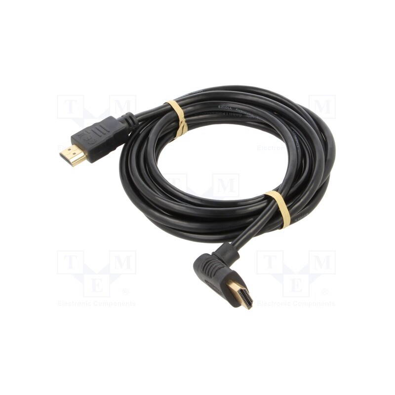 1 pcs x Goobay - 61297 - Cable, HDCP 2.2,HDMI 2.0, HDMI plug,HDMI plug 90°, PVC, 3m, black