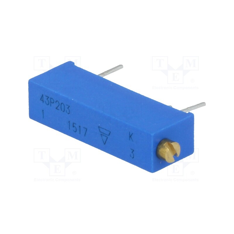 1 pcs x VISHAY - M43P203KB40 - Potentiometer: mounting, multiturn, 20kΩ, 750mW, ±10%, linear