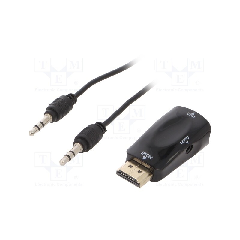 1 pcs x GEMBIRD - A-HDMI-VGA-02 - Converter, HDMI 1.4, black, Features: works with FullHD, 1080p