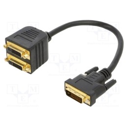 1 pcs x GEMBIRD - A-DVI-2DVI-01 - Adapter, DVI-D (24+1) plug,DVI-I (24+5) socket x2, 0.3m, black