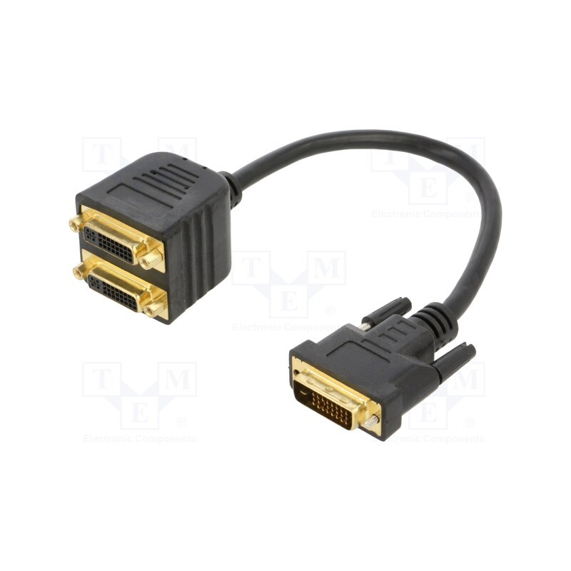 1 pcs x GEMBIRD - A-DVI-2DVI-01 - Adapter, DVI-D (24+1) plug,DVI-I (24+5) socket x2, 0.3m, black