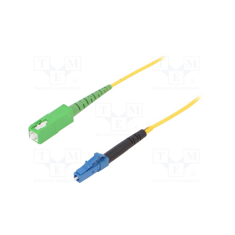 1 pcs x FIBRAIN - G-SCA-LC-S-005.0-SX-D-18-Y - Fiber patch cord, LC/UPC,SC/APC, 5m, Optical fiber: 9/125um, Gold