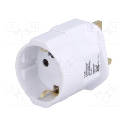 1 pcs x Goobay - 45353 - Adapter, Plug: with earthing, Input: UK, Out: EU, Colour: white