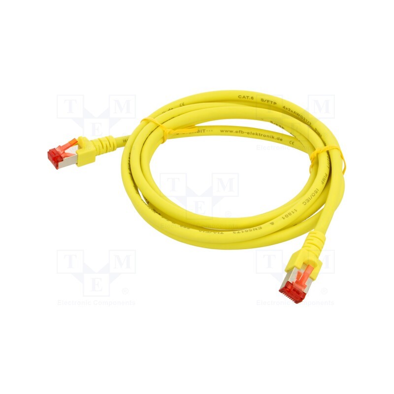 1 pcs x HELUKABEL - 803017 - Patch cord, S/FTP, 6, stranded, Cu, LSZH, yellow, 2m, 27AWG