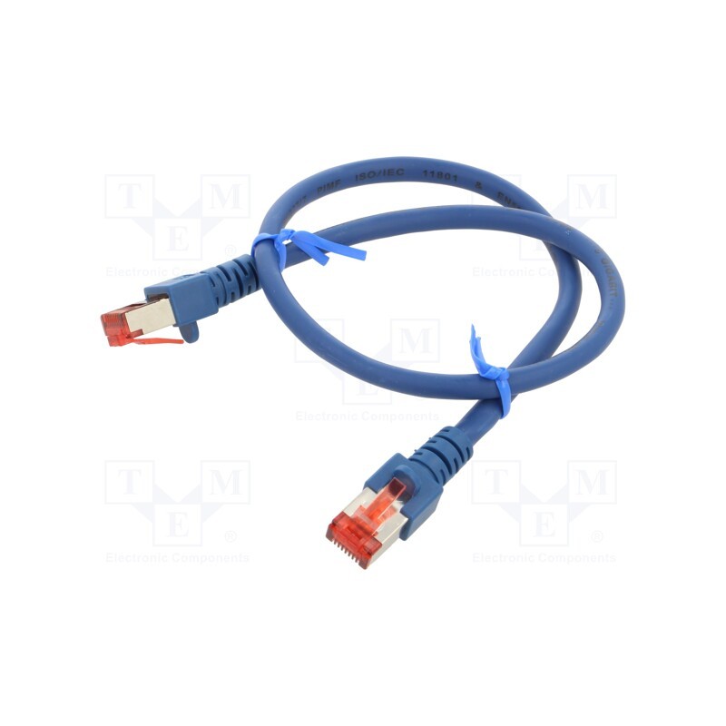 1 pcs x HELUKABEL - 802999 - Patch cord, S/FTP, 6, stranded, Cu, LSZH, blue, 0.5m, 27AWG