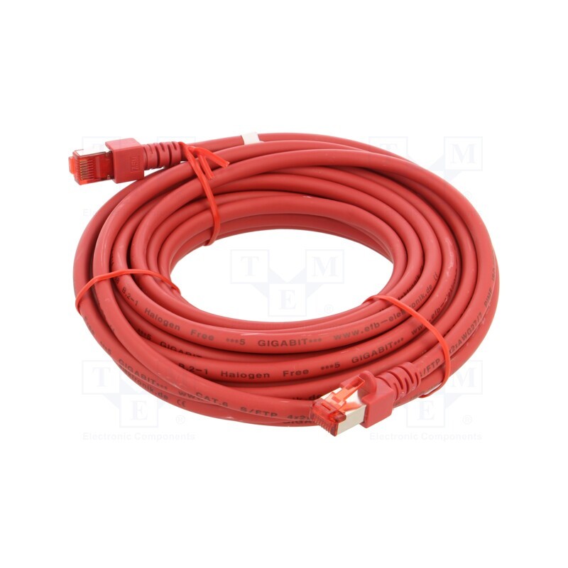 1 pcs x HELUKABEL - 802996 - Patch cord, S/FTP, 6, stranded, Cu, LSZH, red, 7.5m, 27AWG