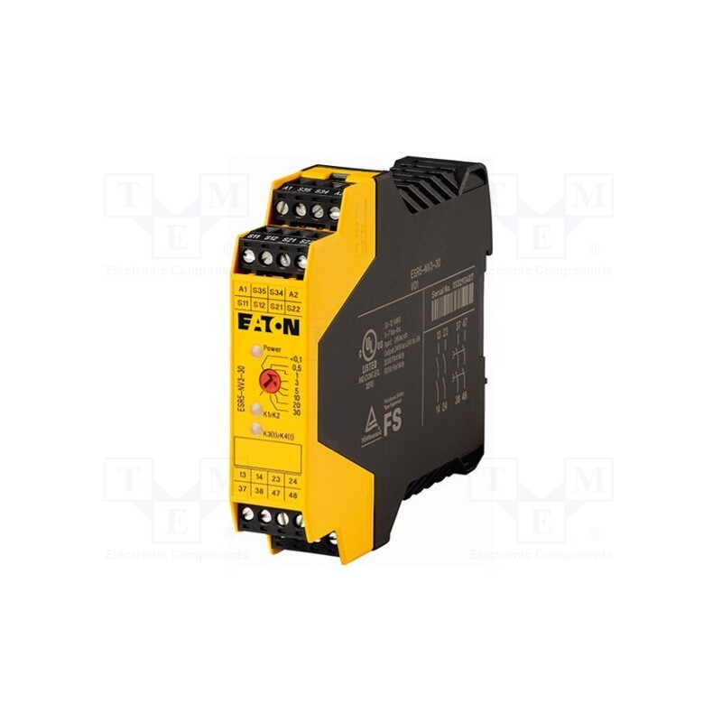 1 pcs x EATON ELECTRIC - ESR5-NV3-30 - Module: safety relay, ESR5, 24VDC, IN: 4, for DIN rail mounting