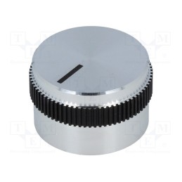 1 pcs x MENTOR - 5617.6614 - Knob, with pointer, aluminium, Øshaft: 6mm, Ø24x15mm, grey-black