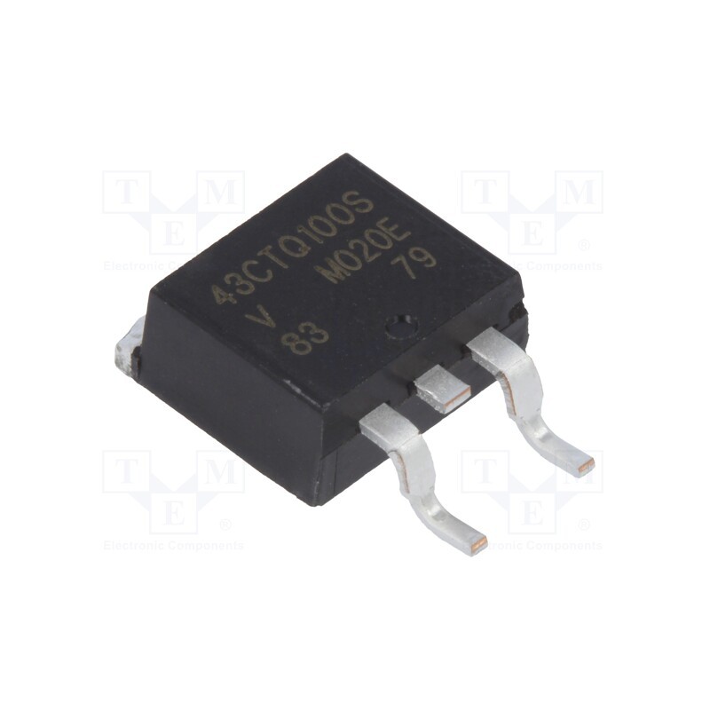 1 pcs x VISHAY - VS-43CTQ100S-M3 - Diode: Schottky rectifying, SMD, 100V, 20Ax2, D2PAK,