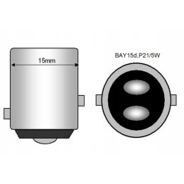 Double filament bulb P21 5W Bay15D white 21 LEDs