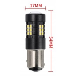 Double filament bulb P21 5W Bay15D white 21 LEDs